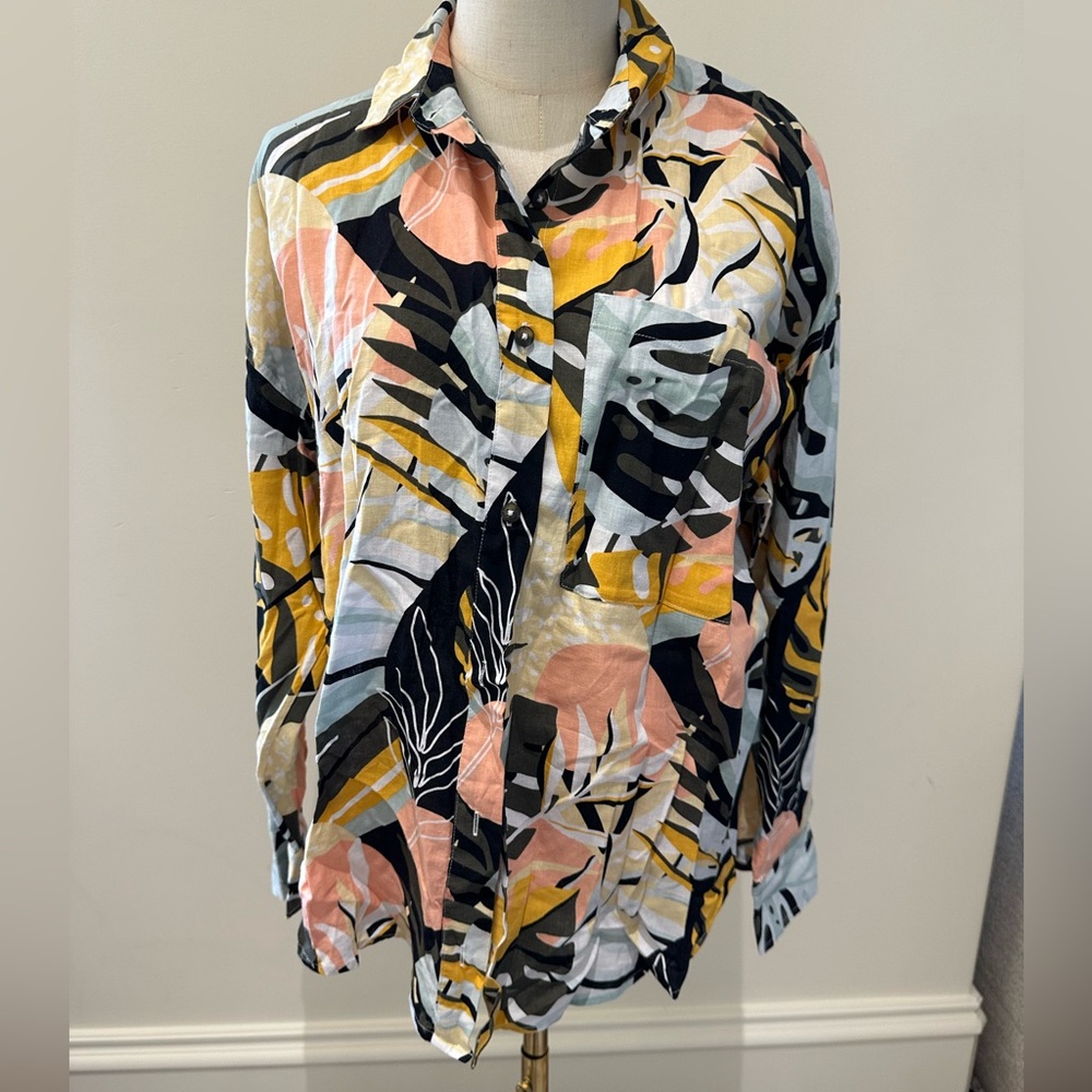 Calla Multicolored Patterned Button Up - image 1